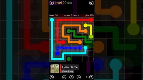 The game starts out simple with only a few types of pairs, but quickly gets harder as you unlock more difficulty levels. . Level 29 8x8 flow free